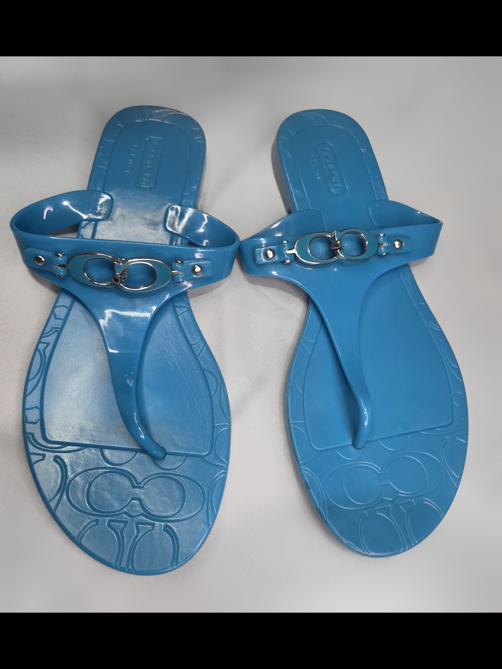 Coach Patent Leather Jelly Sandals